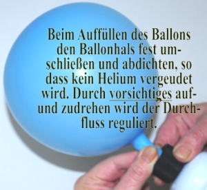 Tipp zum Aufblasen der Luftballons mit Helium mit der Mini-Heliumgas-Flasche
